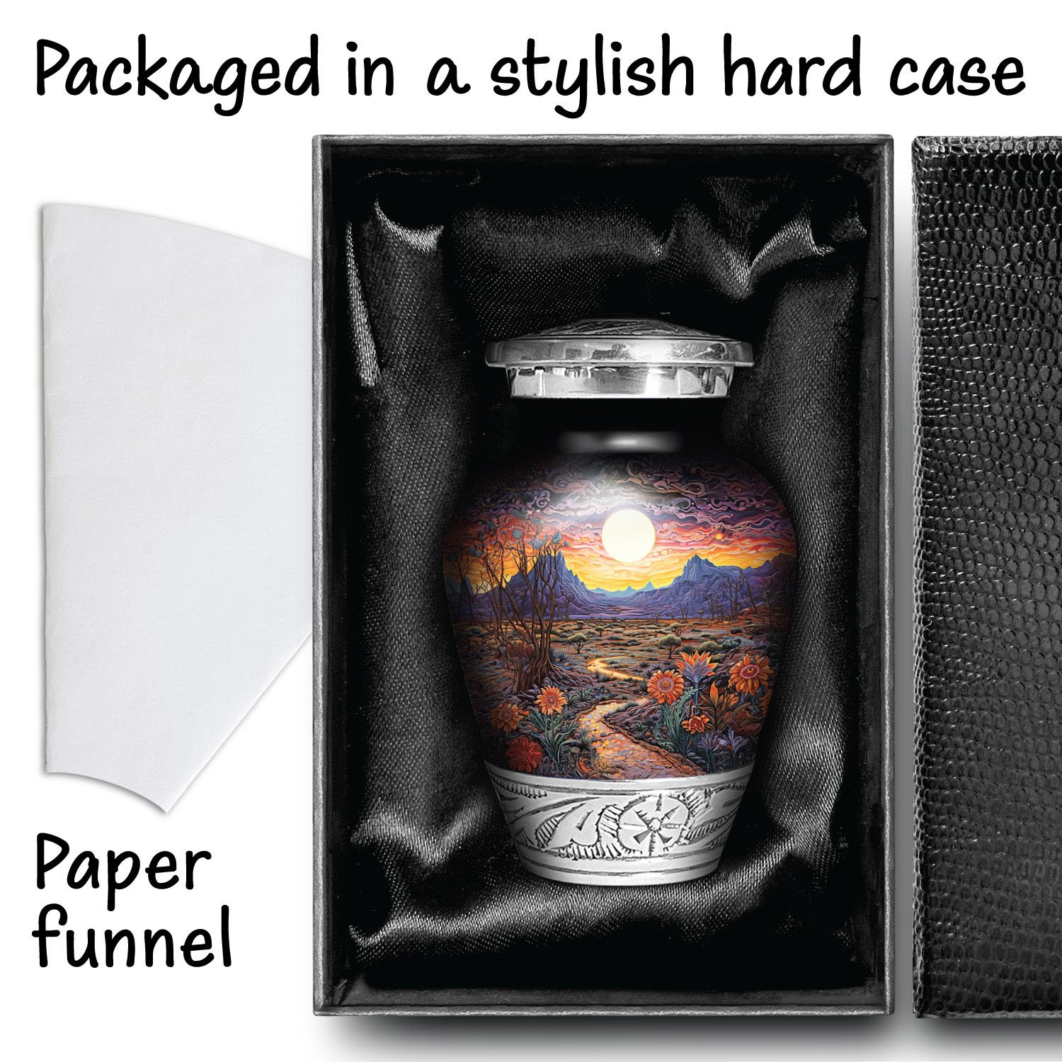 Desert Flowers Urn for Human Ashes | Handcrafted Funeral Memoria