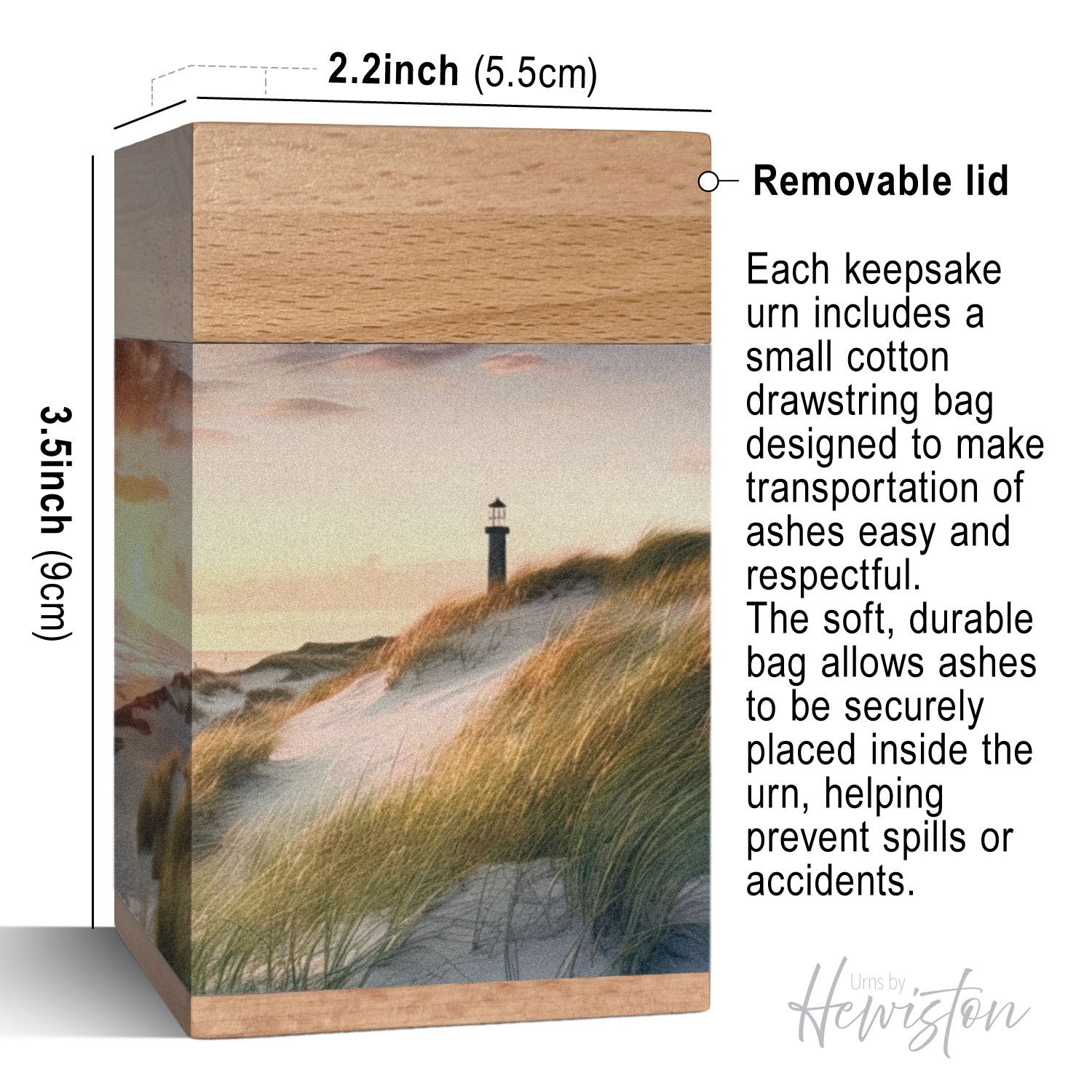 wooden cremation urn for human ashes lighthouse design adult memorial urn crafted from beech wood