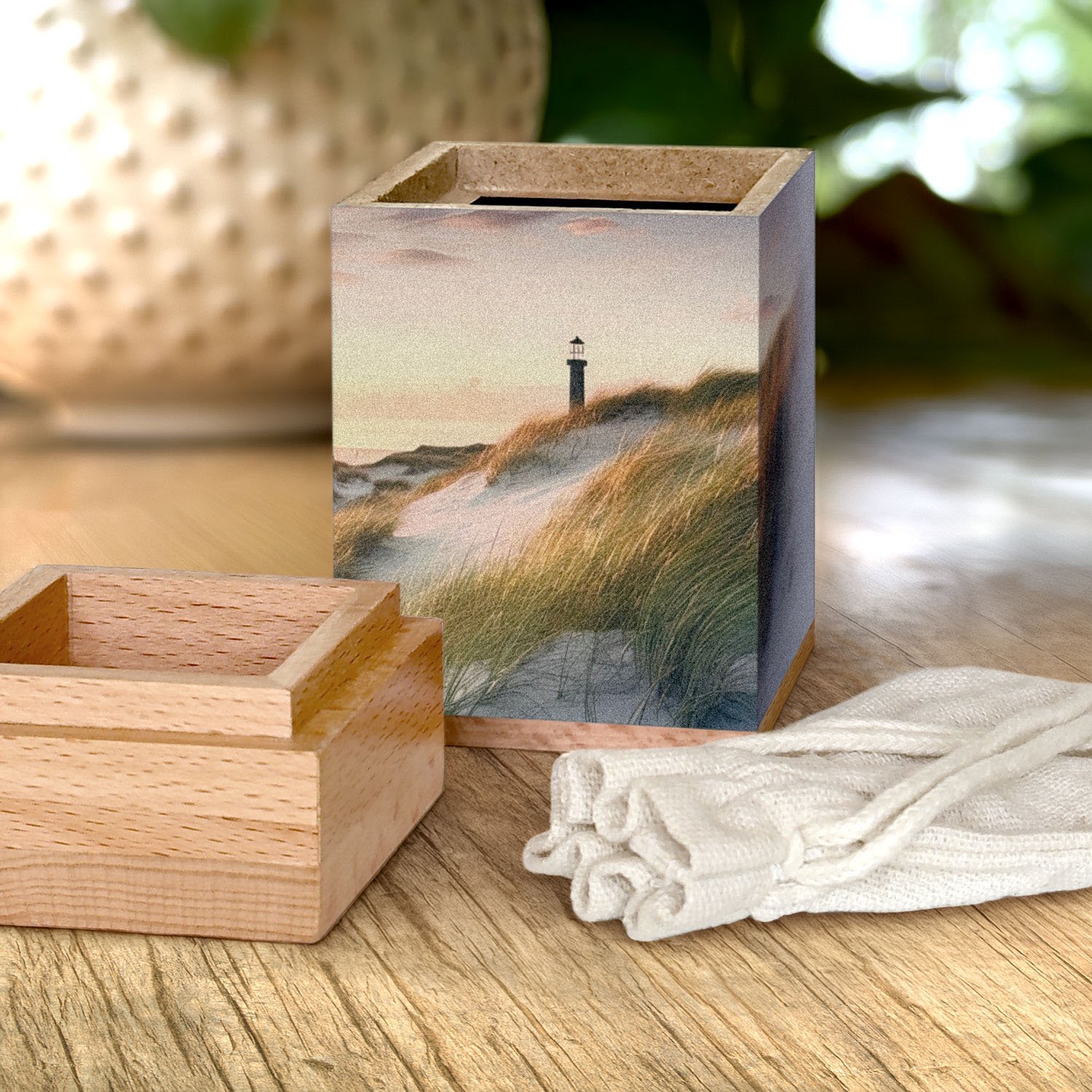wooden cremation urn for human ashes lighthouse design adult memorial urn crafted from beech wood